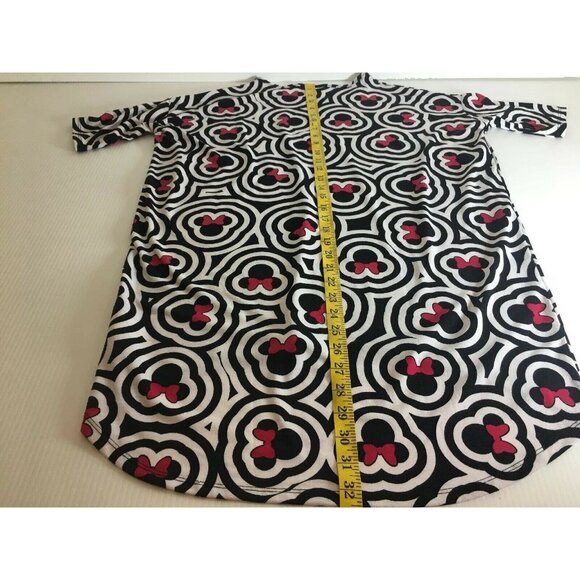 Lularoe Irma Disney Minnie Mouse Top Black White Pink Geometric XXS Tunic - Picture 6 of 12